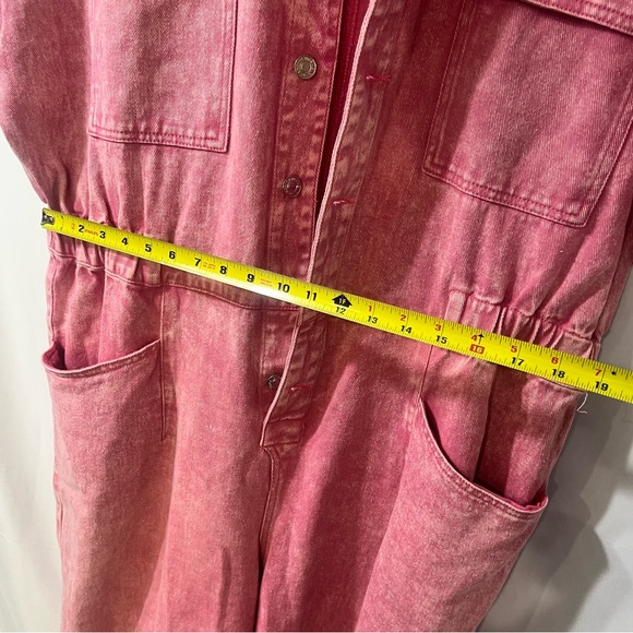 Pink Denim Jumpsuit - Picture 7 of 11